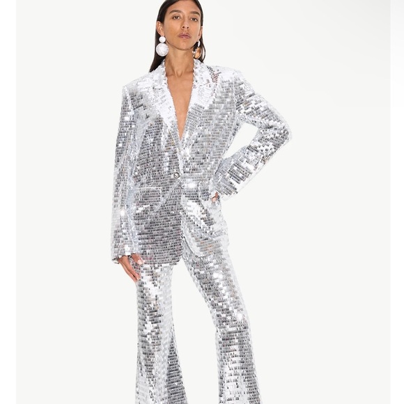 SIMON MILLER- SEQUIN ROBO PANT IN SATELLITE SILVER - Picture 2 of 10